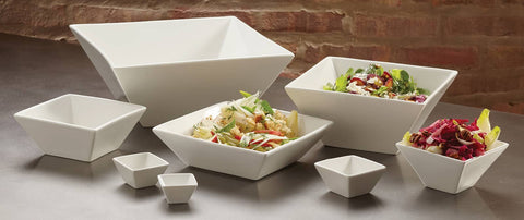 American MetalCraft BOWL SQUARE PORCELAIN WHITE 9