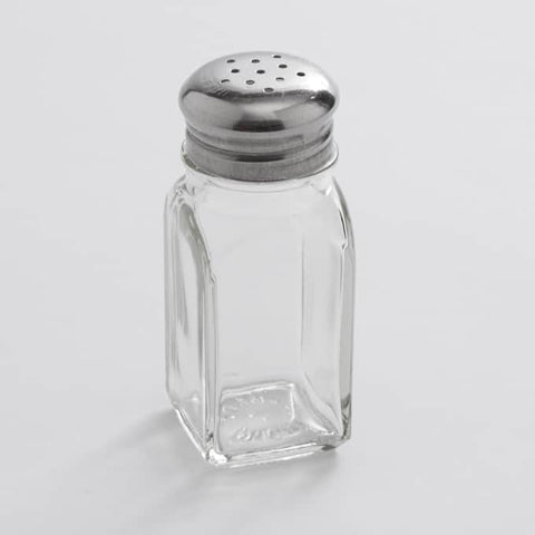 American MetalCraft SHAKER SALT & PEPPER SHAKER GLASS BASE W/ MUSHROOM S/S TOP 2 OZ