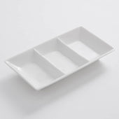 American MetalCraft DISH SAUCE BOWL CHINA 3-COMPARTMENT