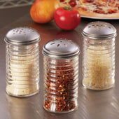American MetalCraft SHAKER CHEESE XLARGE HOLES GLASS W/ S/S TOP 12 OZ