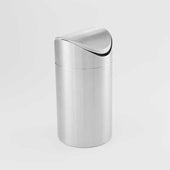 American MetalCraft CONTAINER WASTE BIN, ROUND SWING STYLE BRUSHED S/S 4.5X9