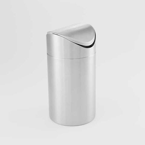 American MetalCraft CONTAINER WASTE BIN, ROUND SWING STYLE BRUSHED S/S 4.5X9