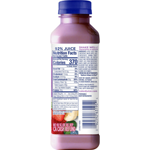 Naked Juice DRINK NAKED JUICE DOUBLE BERRY PROTEIN PLASTIC BOTTLE