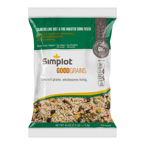 Simplot Good Grains Cilantro Lime Rice and Fire Roasted Corn Fiesta Blend, 2.5 Pound -- 6 per case