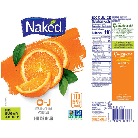 Naked Juice JUICE NAKED JUICE ORANGE PLASTIC BOTTLE