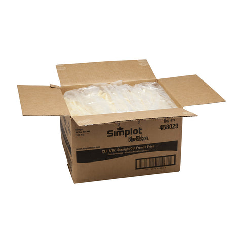Simplot Blue Ribbon Straight Cut Potato Fries, 5 Pound -- 6 per case.