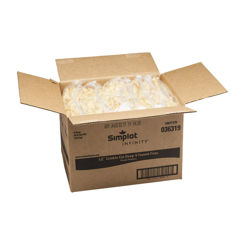 Infinity 1/2 inch Crinkle Cut Fries, 5 Pound -- 6 per case.