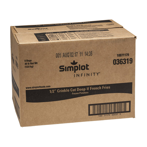 Infinity 1/2 inch Crinkle Cut Fries, 5 Pound -- 6 per case.
