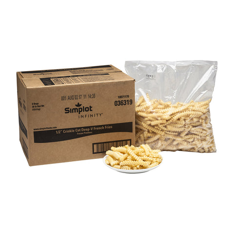 Infinity 1/2 inch Crinkle Cut Fries, 5 Pound -- 6 per case.