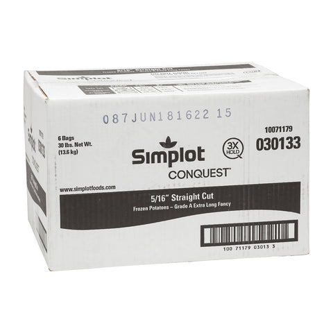 Simplot Conquest Straight Cut Fries, 5 Pound -- 6 per case