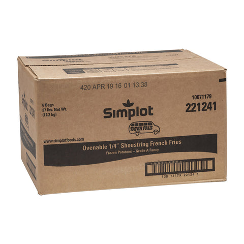 Simplot Tater Pals 1/4 Inch Shoe String Potato Fries, 4.5 Pound -- 6 per case.