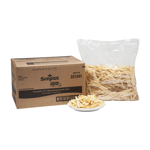 Simplot Tater Pals 1/4 Inch Shoe String Potato Fries, 4.5 Pound -- 6 per case.
