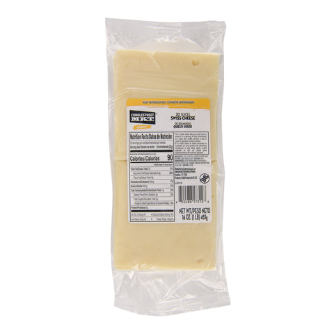 Cobblestreet Market™ CHEESE SWISS NATURAL INTERLEAF 20 SLICE .8 OZ