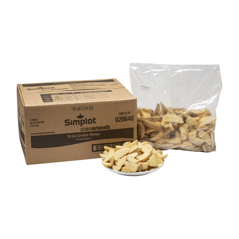 Natural Crisp 10 Crinkle Cut Wedge Fries, 5 Pound -- 6 per case.