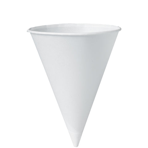 Bare Eco Forward White Treated Paper Cone Soda Cup, 4.7 inch Height -- 2500 per case