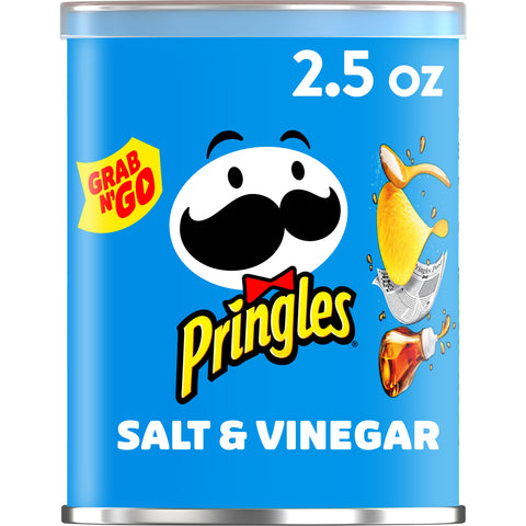Pringles Grab and Go Salt and Vinegar Crisps, 2.5 Ounce -- 12 per case.
