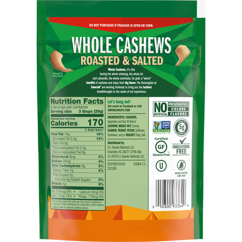 Emerald NUT CASHEW WHOLE ROASTED & SALTED