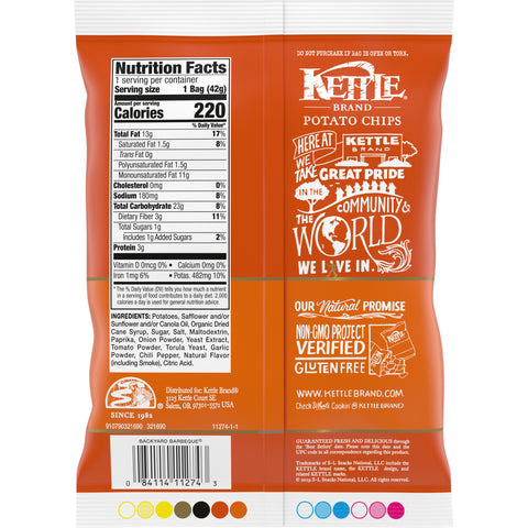Kettle Brand Backyard Barbeque Potato Chips, 1.5 Ounce -- 24 per case