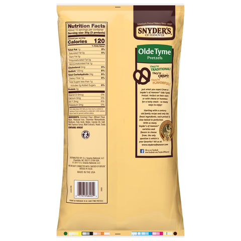 Snyder's PRETZEL OLDE TYME PLAIN SALTED