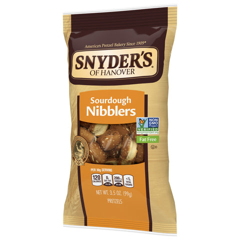 Snyders Of Hanover Sourdough Nibblers Pretzel, 3.5 Ounce -- 8 per case.