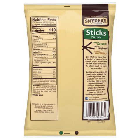 Snyders Of Hanover Pretzel Sticks with Hole, 3.5 Ounce -- 8 per case.