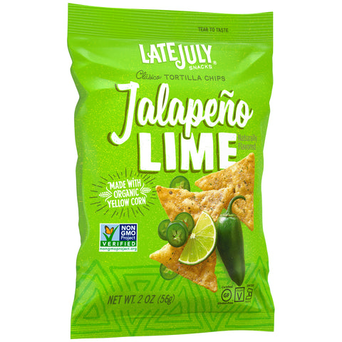 Late July Snacks TORTILLA CHIP JALAPENO LIME GLUTEN FREE NON GMO