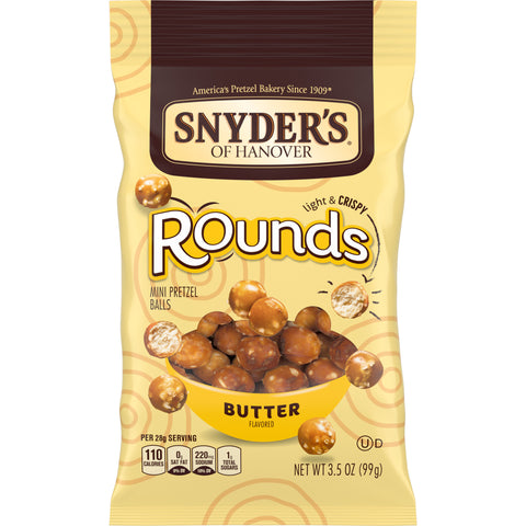 Snyders Of Hanover Rounds Butter Pretzel Ball, 3.5 Ounce -- 8 per case