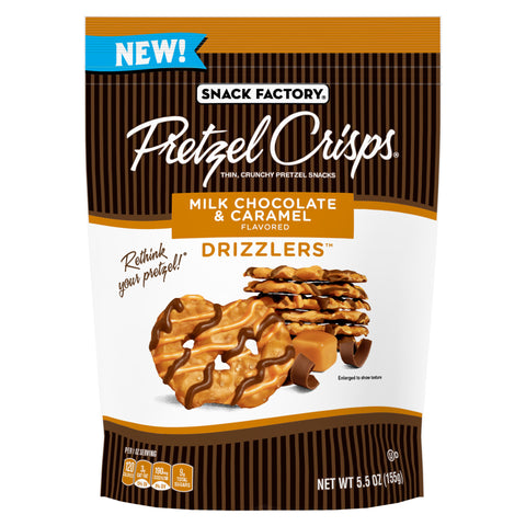 Pretzel Crisps PRETZEL CRISP MILK CHOCOLATE CARAMEL DRIZZLERS