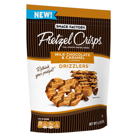 Pretzel Crisps PRETZEL CRISP MILK CHOCOLATE CARAMEL DRIZZLERS