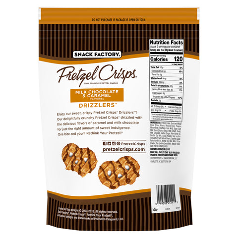 Pretzel Crisps PRETZEL CRISP MILK CHOCOLATE CARAMEL DRIZZLERS