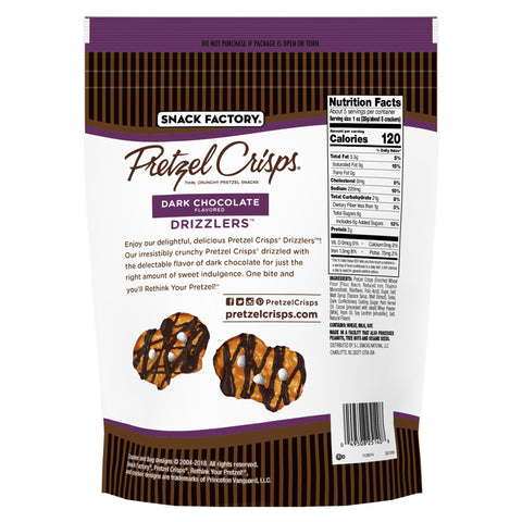 Pretzel Crisps PRETZEL CRIPS DARK CHOCOLATE DRIZZLERS