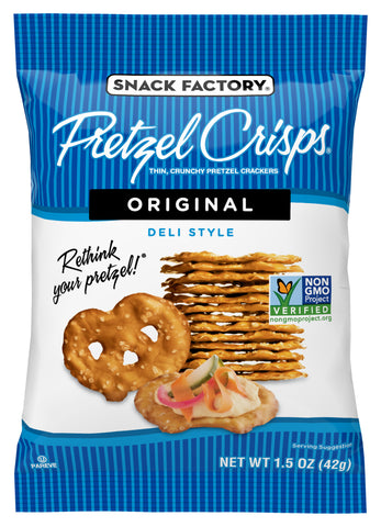 Pretzel Crisps Original Deli Style Pretzel Crackers, 1.5 Ounce -- 24 per case.
