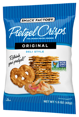 Pretzel Crisps Original Deli Style Pretzel Crackers, 1.5 Ounce -- 24 per case.