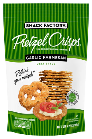 Pretzel Crisps - Garlic Parmesan, 7.2 Ounce -- 12 per case.