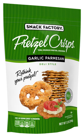Pretzel Crisps - Garlic Parmesan, 7.2 Ounce -- 12 per case.