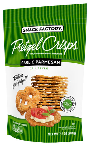 Pretzel Crisps - Garlic Parmesan, 7.2 Ounce -- 12 per case.