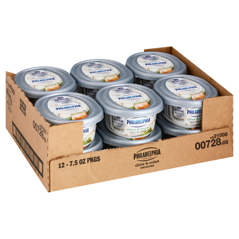 Philadelphia Chive and Onion Cream Cheese, 7.5 Ounce -- 12 per case.