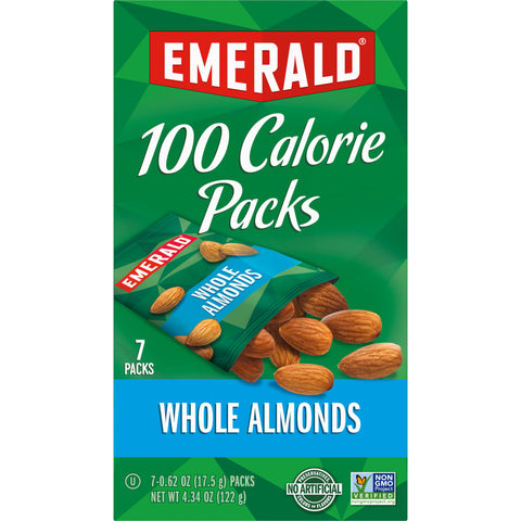 Emerald Natural Almonds, 0.63 Ounce - 7 per pack -- 12 packs per case.