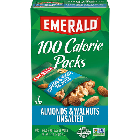 Emerald Natural Walnuts and Almonds, 0.56 Ounce - 7 per pack -- 12 packs per case.