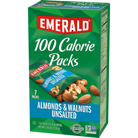 Emerald Natural Walnuts and Almonds, 0.56 Ounce - 7 per pack -- 12 packs per case.