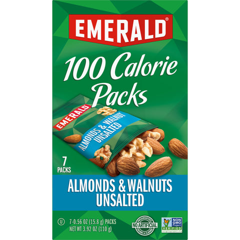 Emerald Natural Walnuts and Almonds, 0.56 Ounce - 7 per pack -- 12 packs per case.