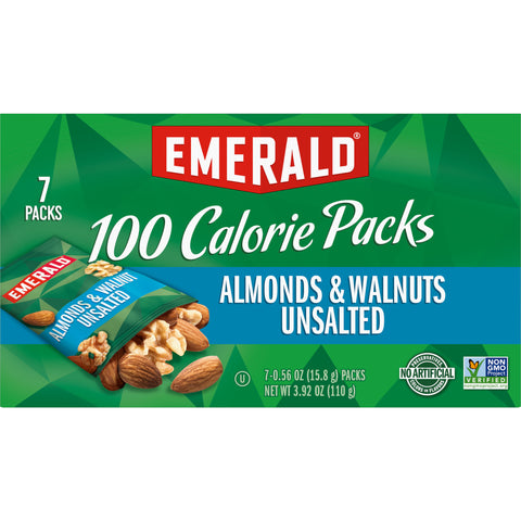 Emerald Natural Walnuts and Almonds, 0.56 Ounce - 7 per pack -- 12 packs per case.
