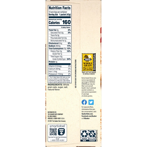 Quaker® QUAKER INSTANT OAT MAPLE BR SUGAR