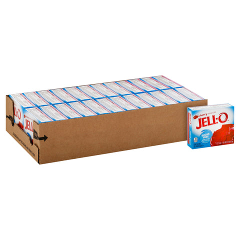 Jello Cherry Sugar Free Gelatin, .3 Ounce -- 24 Case