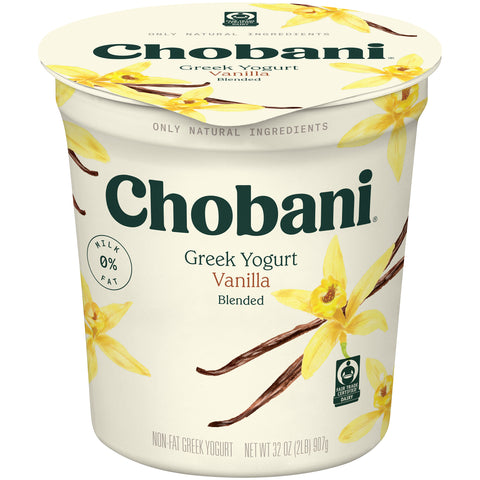 Chobani Non Fat Vanilla Greek Yogurt, 32 Ounce -- 6 per case