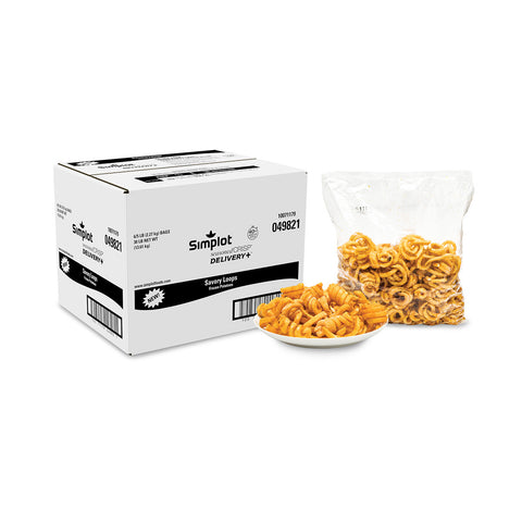 Simplot Seasoned CRISP Delivery+ Skin On Battered Potato Savory Loop, 5 Pound -- 6 per case