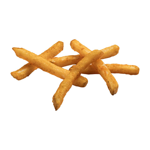 Simplot Seasoned CRISP Delivery+ Skin On Battered Savory Straight Cut Potato Fries, 5 Pound -- 6 per case