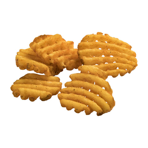 Simplot SeasonedCRISP® Delivery+™ POTATO FRIES LATTICE CUT SAVORY BATTERED SKIN-ON