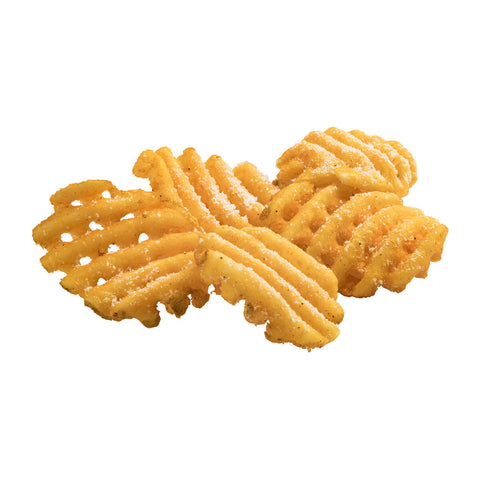 Simplot SeasonedCRISP® Delivery+™ POTATO FRIES LATTICE CUT SAVORY BATTERED SKIN-ON