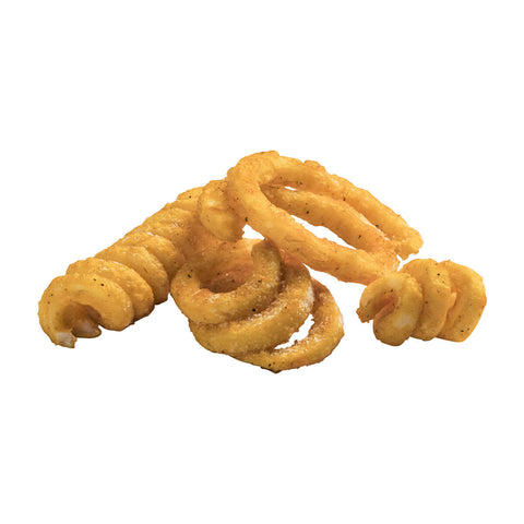 Simplot Seasoned CRISP Delivery+ Skin On Battered Potato Savory Loop, 5 Pound -- 6 per case
